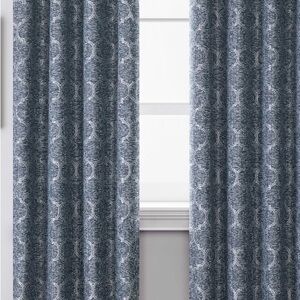 Drapes Mainstays Navy/Gray high quality woven fabric geometric design blackout